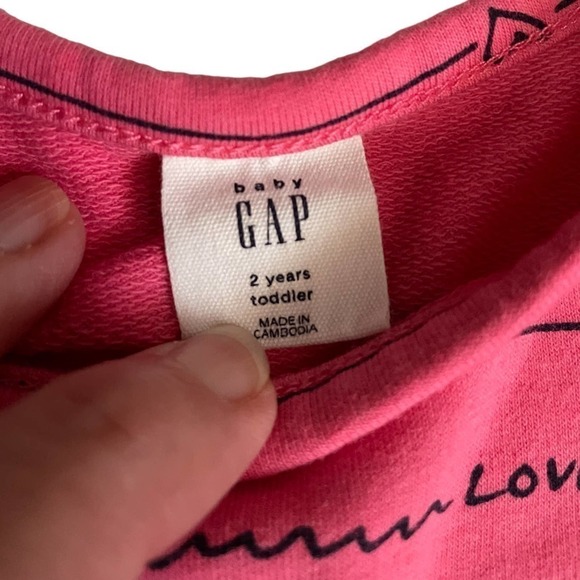 ❤️ BABY Gap Pink Love Dress Size 2T - Picture 4 of 5
